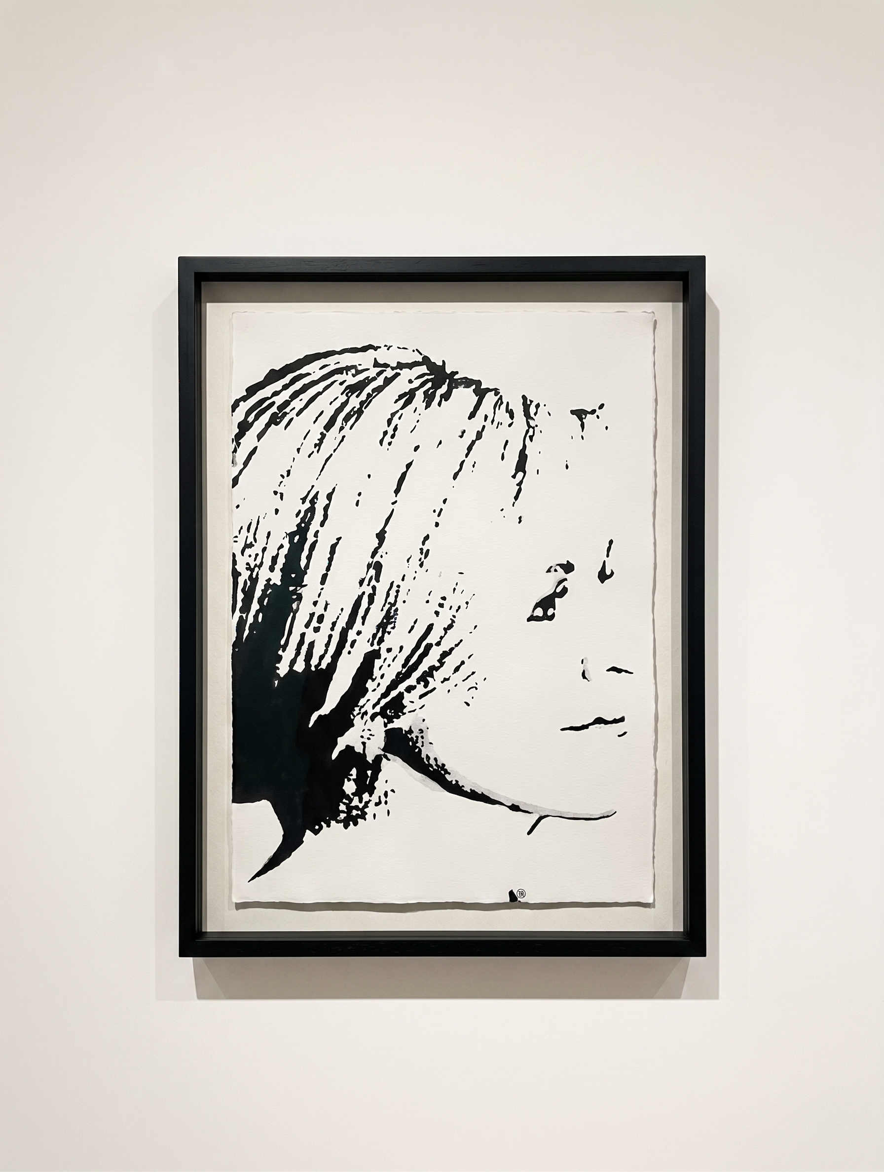 Acryl inkt op handgeschept papier - 40 x 50 cm (incl. lijst)