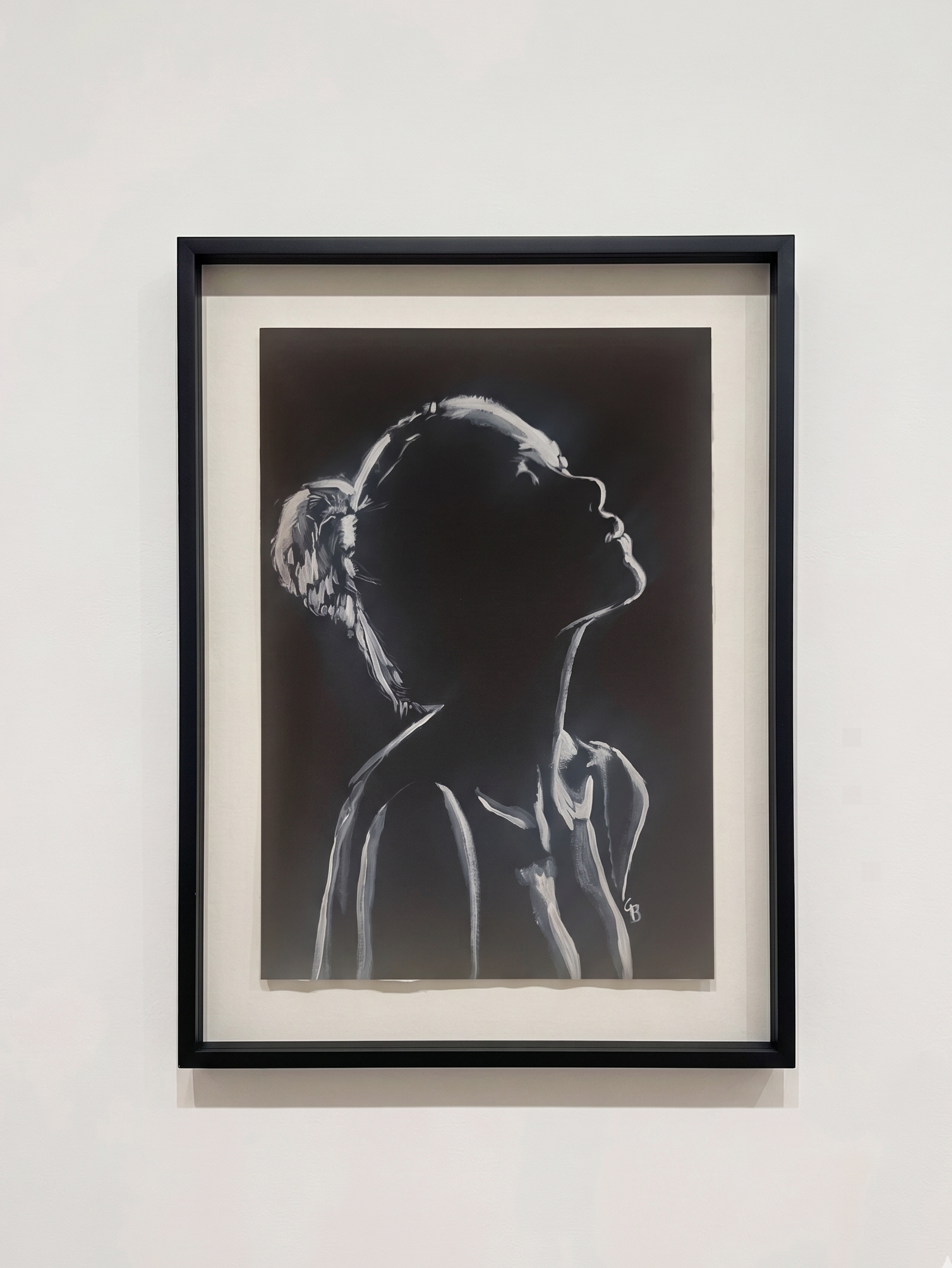 Acryl inkt op handgeschept papier – 60 x 80 cm (incl. lijst)
