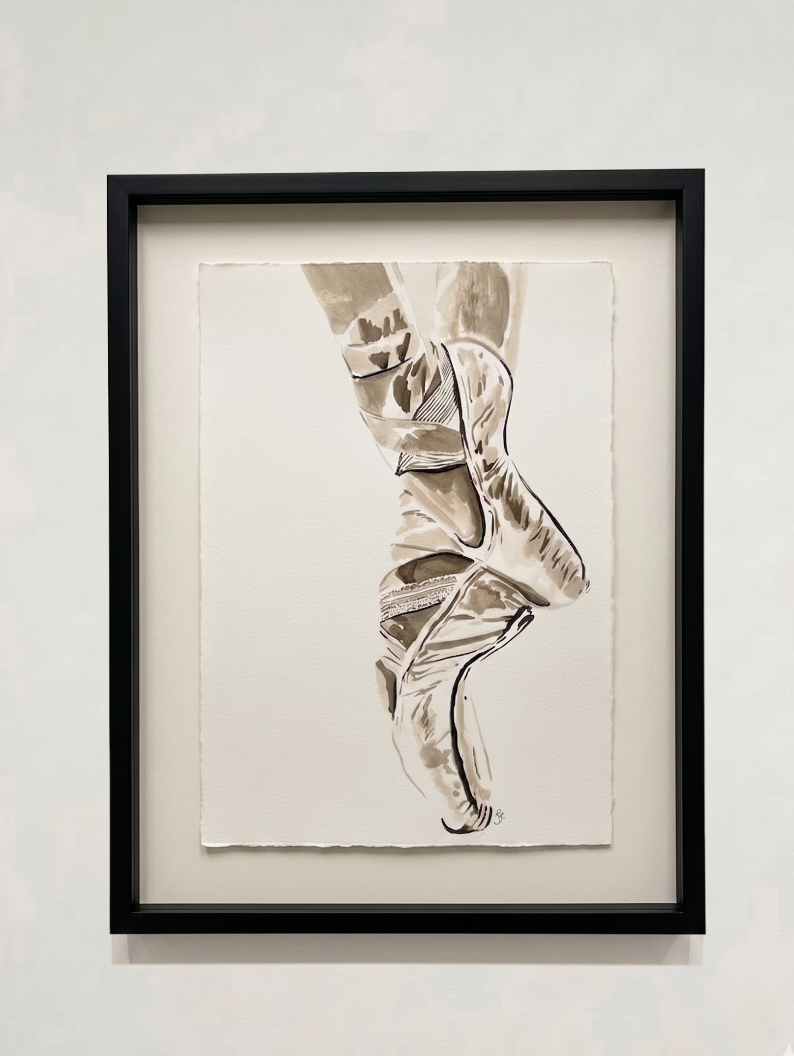 Acryl inkt op aquarelpapier - 37,5 x 50 cm (incl. lijst)